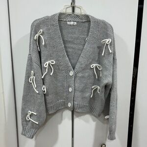 Button up bow sweater